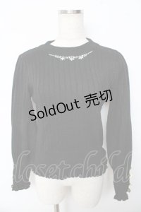 axes femme / ラメニットトップス  黒 Y-25-10-13-046-AX-TO-SZ-ZI