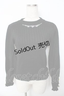 画像1: axes femme / ラメニットトップス  黒 Y-25-10-13-046-AX-TO-SZ-ZI