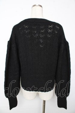 画像2: axes femme / 透かし編みふわふわニットカーディガン F 黒 Y-25-10-13-051-AX-TO-SZ-ZY