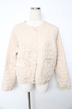画像1: m petit by misako / サンリオキャラクターズコラボ シナモロール タフタハートキルトジャケット L 淡薄橙 Y-25-10-13-059-LO-JA-SZ-ZY