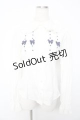 BABY,THE STARS SHINE BRIGHT / うさくみゃちゃんのpetit ribbonブラウス  紺 Y-25-10-13-060-BA-BL-SZ-ZY