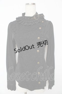 画像1: OZZ ANGELO / バックルポイントブラウス  黒 Y-25-10-13-073-OO-BL-SZ-ZY
