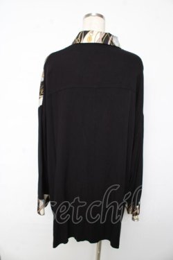 画像2: Deorart / パターン柄オーバーサイズワイドシャツ L ブラック×ブラック Y-25-10-13-076-PU-BL-SZ-ZY