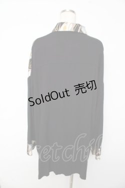 画像2: Deorart / パターン柄オーバーサイズワイドシャツ L ブラック×ブラック Y-25-10-13-076-PU-BL-SZ-ZY