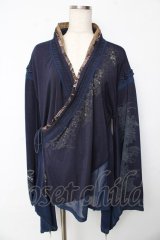 Ozz oneste / 酔夢着物ブラウス  紺 Y-25-10-13-080-OO-BL-SZ-OS