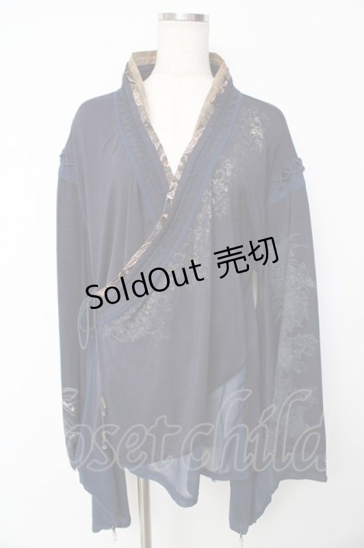 画像1: Ozz oneste / 酔夢着物ブラウス  紺 Y-25-10-13-080-OO-BL-SZ-OS (1)