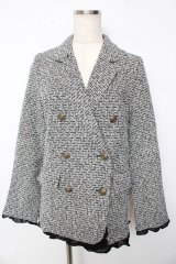 axes femme / ツイードダブルジャケット F 黒 Y-25-10-13-085-AX-JA-SZ-ZI