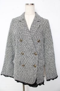 axes femme / ツイードダブルジャケット F 黒 Y-25-10-13-085-AX-JA-SZ-ZI