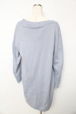 画像2: axes femme / バラ刺繍ロングニットカーデ  サックス Y-25-10-13-094-AX-TO-SZ-ZY