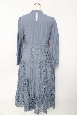 画像2: axes femme Nostalgic / 総レースパッチワークワンピース F ブルー Y-25-10-13-098-LO-OP-SZ-ZY