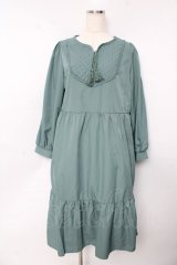 axes femme / キルティングブロッキングワンピース F グリーン Y-25-10-13-099-AX-OP-SZ-ZI
