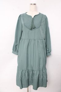 axes femme / キルティングブロッキングワンピース F グリーン Y-25-10-13-099-AX-OP-SZ-ZI