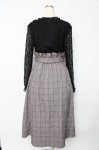 画像2: 【SALE】axes femme / レース×チェック切替ワンピース  黒×グレー Y-25-10-13-100-AX-OP-SZ-ZT166 (2)