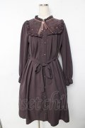 axes femme / ブローチ付長袖ブラウスワンピ M グレー Y-25-10-13-101-AX-OP-SZ-ZY