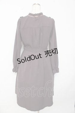 画像2: axes femme / ブローチ付長袖ブラウスワンピ M グレー Y-25-10-13-101-AX-OP-SZ-ZI