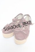 axes femme kawaii / トリプルリボンシューズ L ワイン Y-25-10-13-011-AX-SH-SZ-ZY