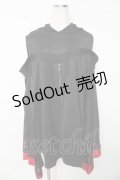 NieR CLOTHING / 着物風袖 FRONT ZIP付き OFF SHOULDER  黒 Y-25-10-13-123-PU-TO-SZ-ZI