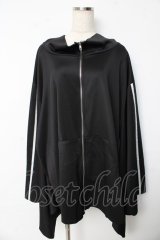 IRO+IRO / 和袖のBIGジャージ M 黒 Y-25-10-13-124-LO-TO-SZ-ZY