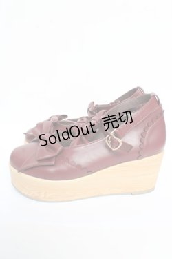 画像2: axes femme Kawaii / トリプルリボンシューズ L ワイン Y-25-10-13-011-AX-SH-SZ-ZY