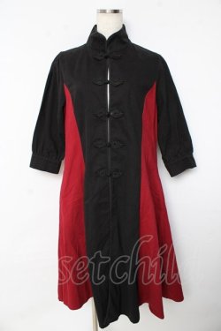 画像1: IRO+IRO / Chinnese Button ワンピース  赤×黒 Y-25-10-13-125-LO-OP-SZ-ZY