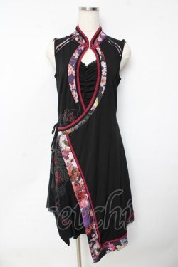 画像1: Ozz oneste / チャイナカシュクールワンピース  黒 Y-25-10-13-128-OO-OP-SZ-ZY