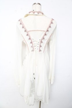画像2: Ozz oneste / メッシュチャイナロングカーディガン  白 Y-25-10-13-129-OO-TO-SZ-ZY