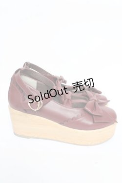 画像4: axes femme Kawaii / トリプルリボンシューズ L ワイン Y-25-10-13-011-AX-SH-SZ-ZY
