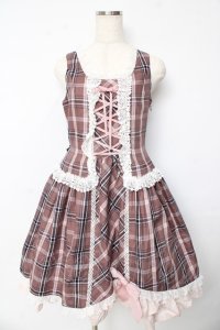 ALICE and the PIRATES / A/Pタータンチェック柄ジャンパースカート  ピンク Y-25-10-13-132-PA-OP-SZ-ZY