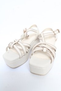 axes femme / パイピングストラップサンダル L 生成り Y-25-10-13-012-AX-SH-SZ-ZY