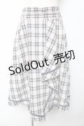 axes femme POETIQUE / チェックフリルスカート  キナリ×紺 Y-25-10-13-140-AX-SK-SZ-ZY