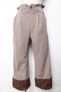 axes femme / ヘリンボーン柄カットパンツ  ブラウン Y-25-10-13-141-AX-PA-SZ-ZY