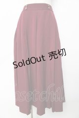 axes femme / サイドプリーツミディスカート M ワイン Y-25-10-13-143-AX-SK-SZ-ZI