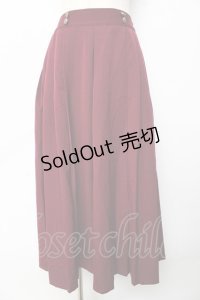 axes femme / サイドプリーツミディスカート M ワイン Y-25-10-13-143-AX-SK-SZ-ZI