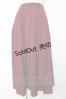 画像1: axes femme / サイドプリーツミディスカート M ワイン Y-25-10-13-143-AX-SK-SZ-ZI