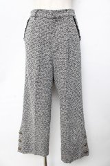 axes femme / ツィードワイドパンツ F 黒 Y-25-10-13-144-AX-PA-SZ-ZI