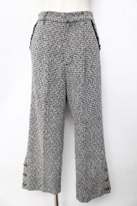 axes femme / ツィードワイドパンツ F 黒 Y-25-10-13-144-AX-PA-SZ-ZI