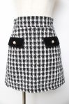 画像1: Honey Cinnamon / ツイードミニスカート F 黒×白Y-25-10-13-150-LO-SK-SZ-ZT591 (1)