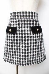 Honey Cinnamon / ツイードミニスカート F 黒×白 Y-25-10-13-150-LO-SK-SZ-ZY