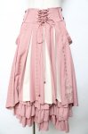 画像1: Ozz oneste / 霧蝶刺繍入り袴風プリーツスカート  ピンク Y-25-10-13-159-OO-SK-SZ-ZY (1)