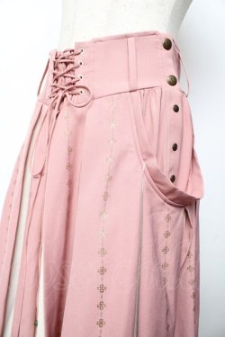 画像3: Ozz oneste / 霧蝶刺繍入り袴風プリーツスカート  ピンク Y-25-10-13-159-OO-SK-SZ-ZY