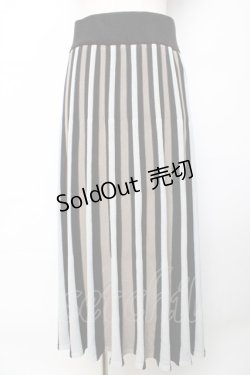 画像1: axes femme / ストライプニットスカート F 黒 Y-25-10-13-161-AX-SK-SZ-ZI