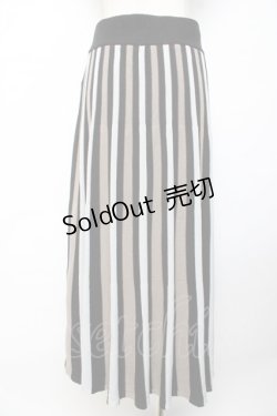 画像2: axes femme / ストライプニットスカート F 黒 Y-25-10-13-161-AX-SK-SZ-ZI