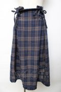 axes femme / サイドレースアップミディスカート  紺 Y-25-10-13-162-AX-SK-SZ-ZY