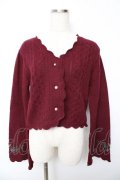 axes femme / シーズナルフルーツニットカーディガン M ワイン Y-25-10-13-014-AX-TO-SZ-ZY