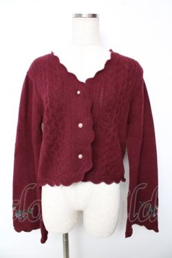 画像1: axes femme / シーズナルフルーツニットカーディガン M ワイン Y-25-10-13-014-AX-TO-SZ-ZY