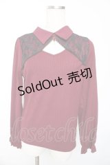 axes femme / ローズチャーム付トップス F ワイン Y-25-10-13-017-AX-TO-SZ-ZI