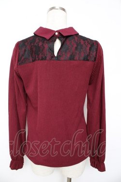 画像2: axes femme / ローズチャーム付トップス F ワイン Y-25-10-13-017-AX-TO-SZ-ZY