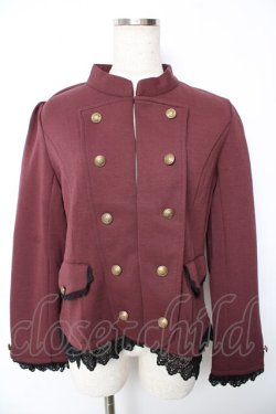 画像1: axes femme / ナポレオン風ストレッチジャケット M ワイン Y-25-10-13-018-AX-JA-SZ-ZY