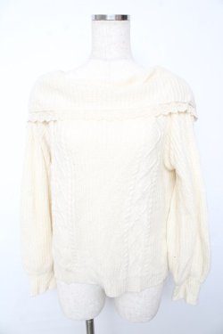画像1: axes femme / オフタートルニットトップス M 生成り Y-25-10-13-034-AX-TO-SZ-ZY