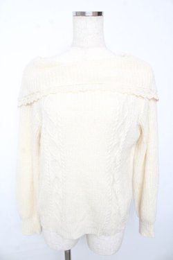 画像1: axes femme / オフショルダーニット  キナリ Y-25-10-13-035-AX-TO-SZ-ZY